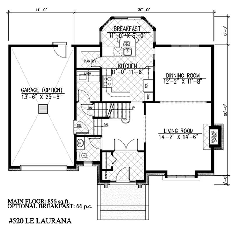 Floor Plan First Story of Contemporary Plan #158-1231