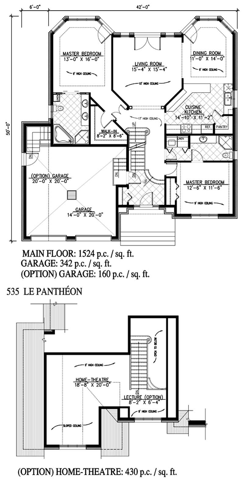 Floor Plan First Story of European Plan #158-1236