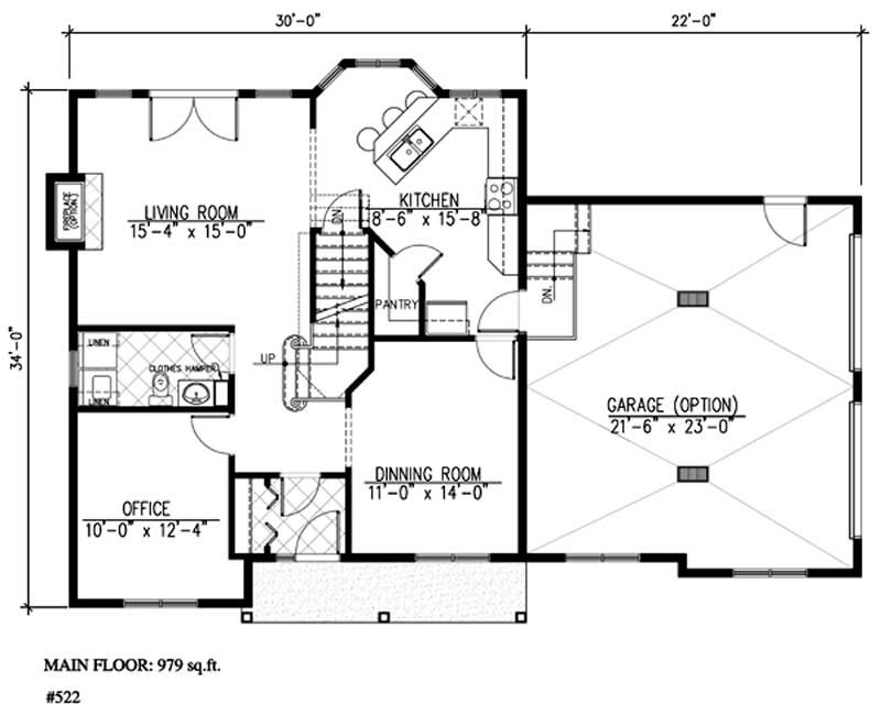 Floor Plan First Story of Country Plan #158-1237