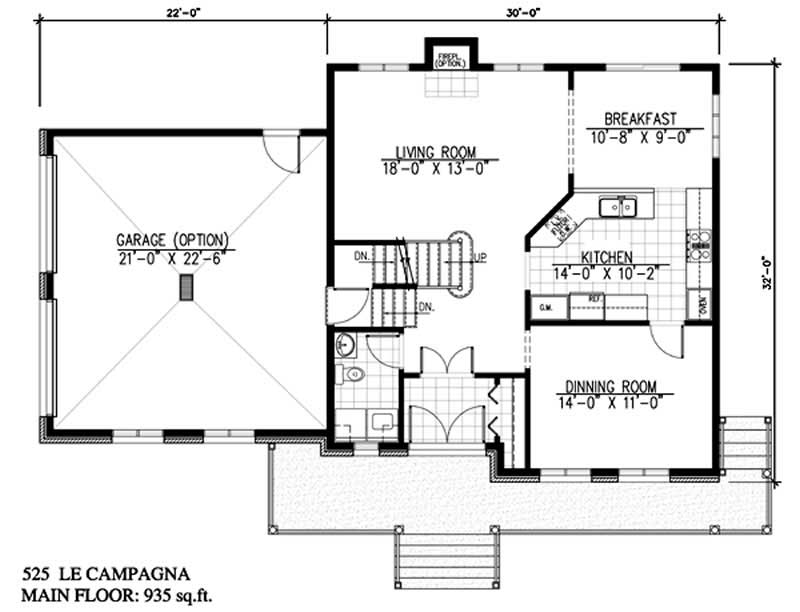 Floor Plan First Story of Country Plan #158-1243