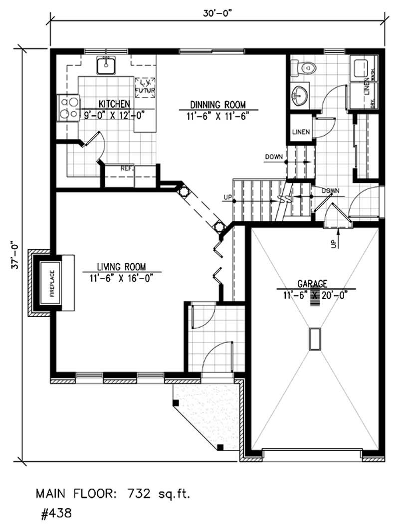Floor Plan First Story of Contemporary Plan #158-1244