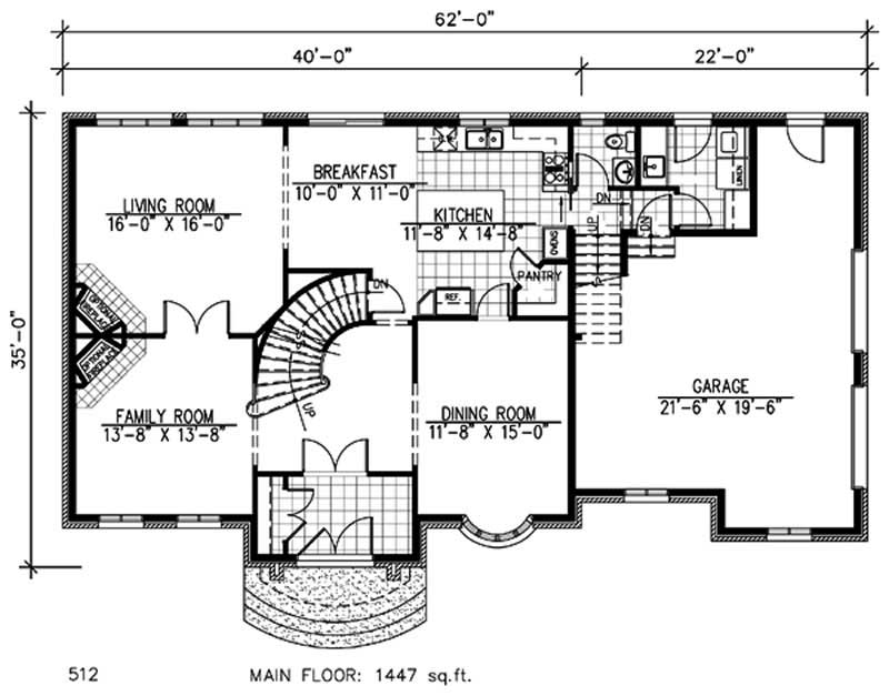 Floor Plan First Story of Luxury Plan #158-1252
