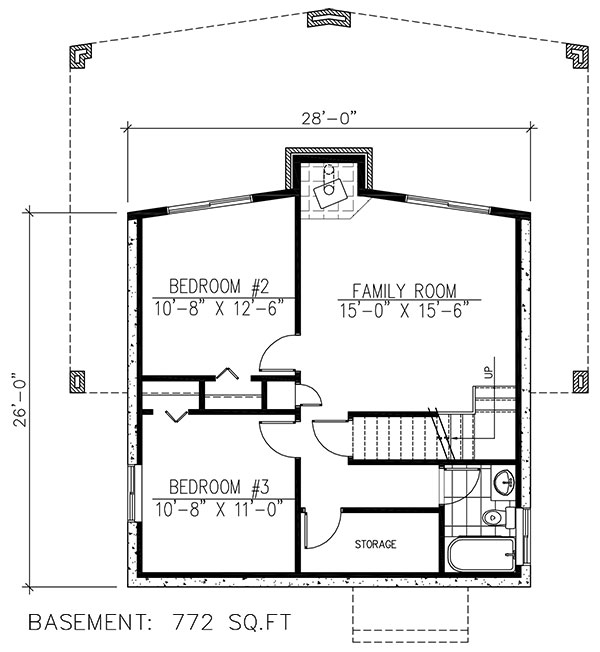 Floor Plan Basement of Vacation Homes Plan #158-1255
