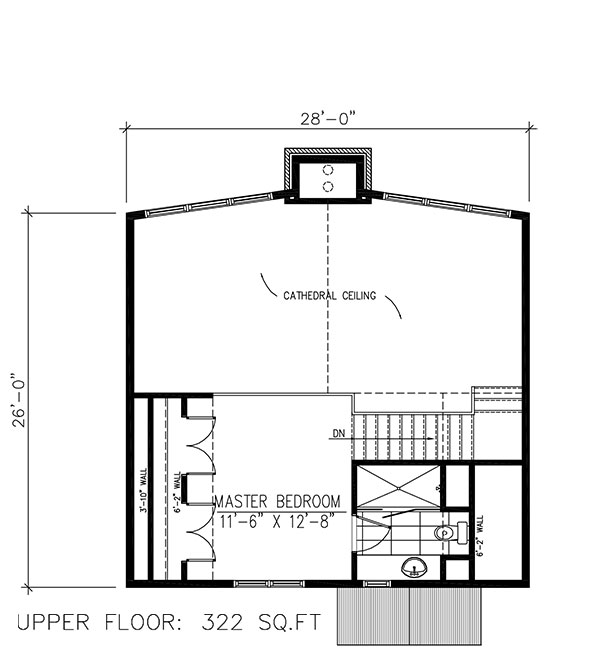 Floor Plan Second Story of Vacation Homes Plan #158-1255