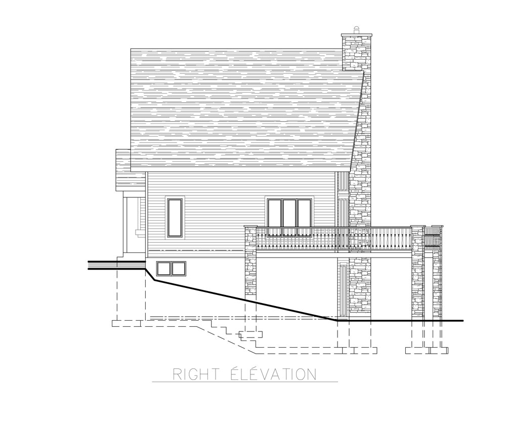 Home Plan Right Elevation of this 3-Bedroom,1094 Sq Ft Plan -158-1255