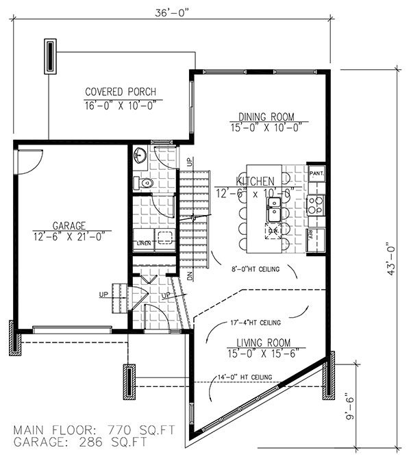 Floor Plan First Story of Contemporary Plan #158-1256