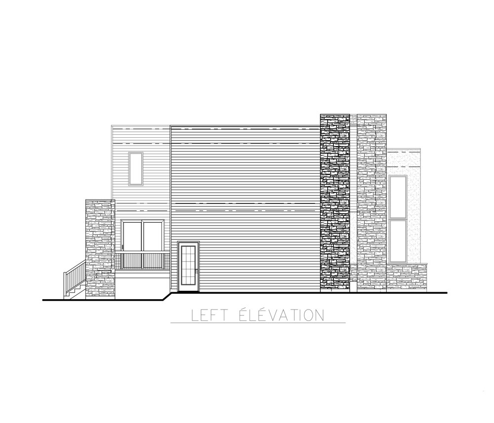 Home Plan Left Elevation of this 3-Bedroom,1679 Sq Ft Plan -158-1256