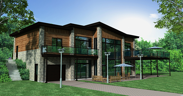 Rear View of this 4-Bedroom, 1744 Sq Ft Plan - 158-1257