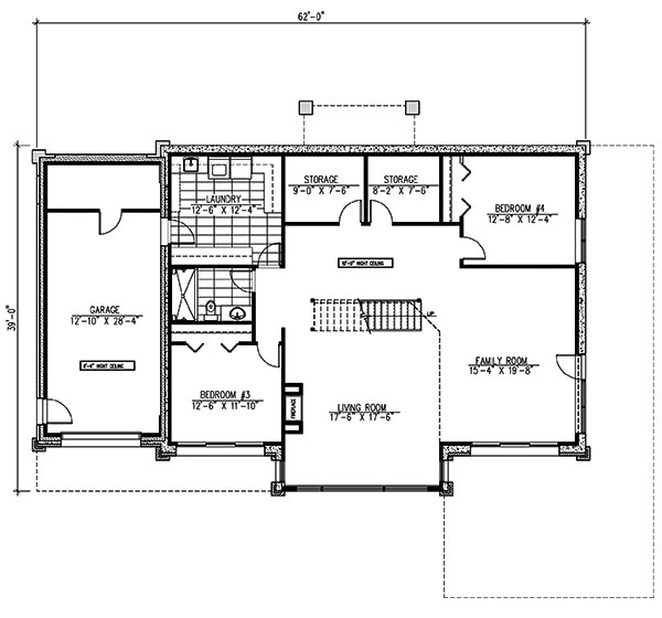 Floor Plan Basement of Contemporary Plan #158-1257