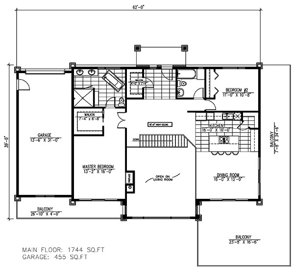 Floor Plan First Story of Contemporary Plan #158-1257