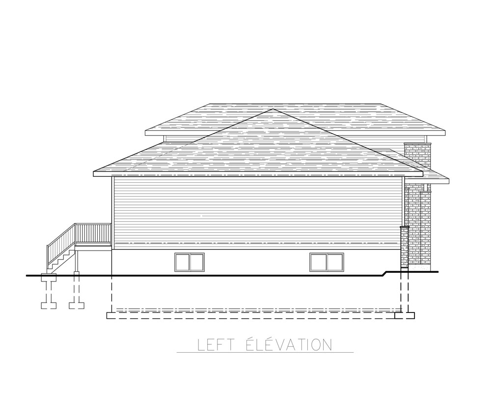 Home Plan Left Elevation of this 3-Bedroom,1684 Sq Ft Plan -158-1259