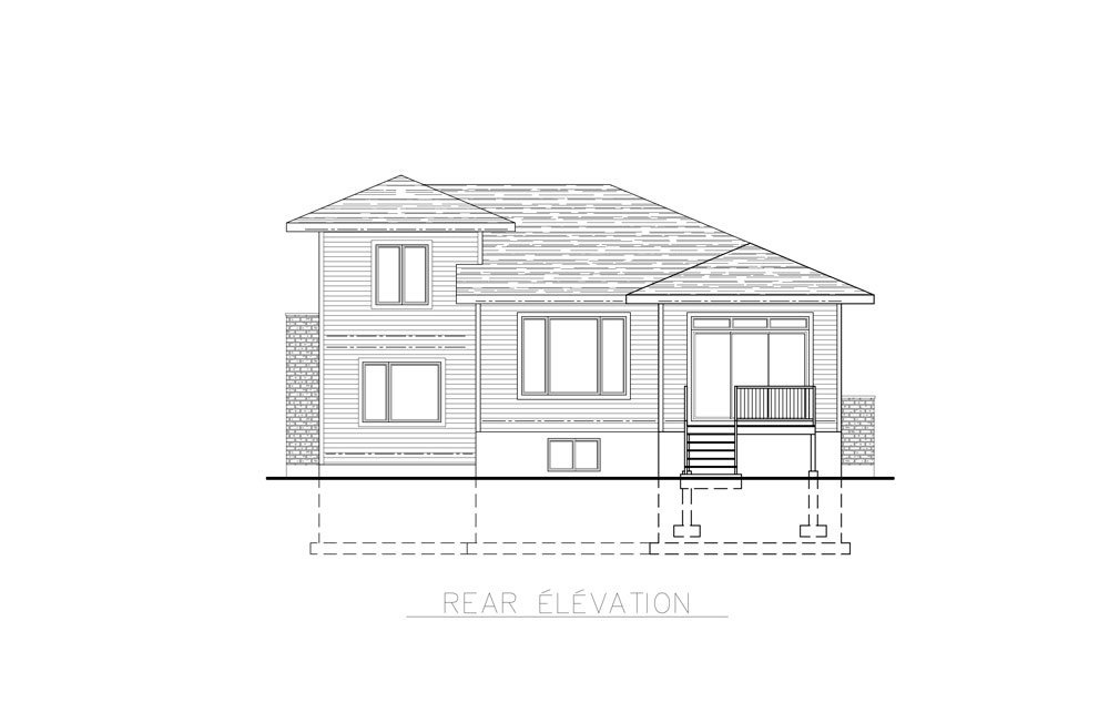 Home Plan Rear Elevation of this 3-Bedroom,1684 Sq Ft Plan -158-1259