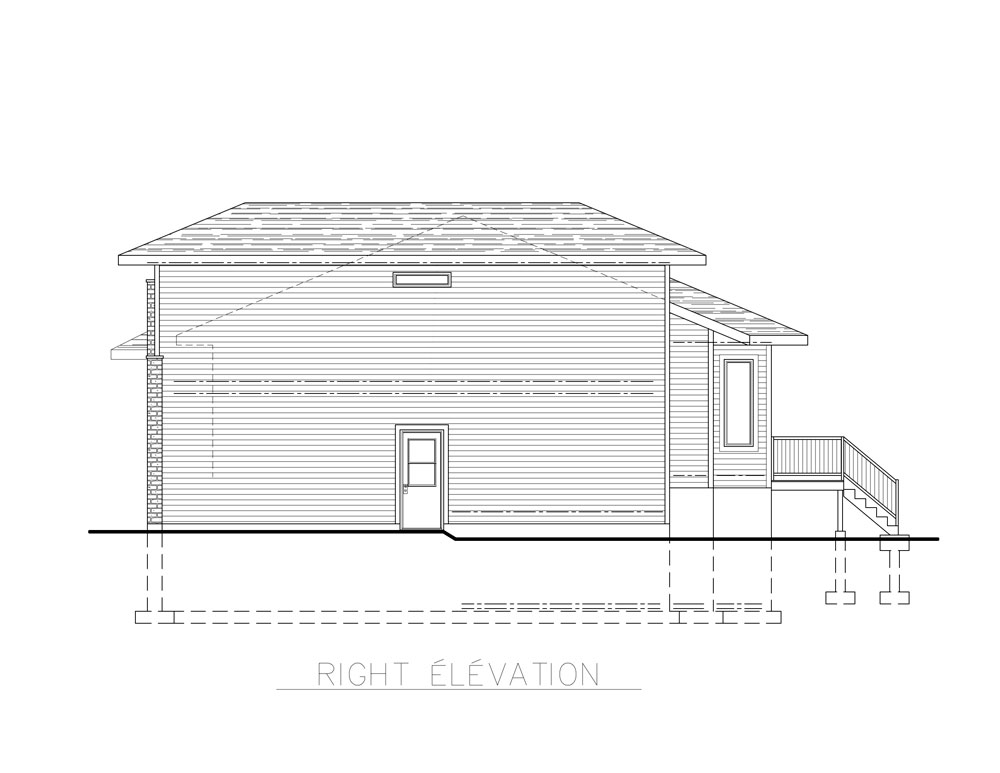 Home Plan Right Elevation of this 3-Bedroom,1684 Sq Ft Plan -158-1259