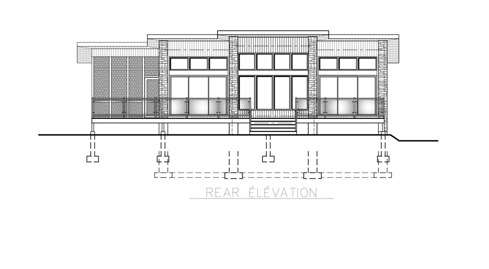 Home Plan Rear Elevation of this 2-Bedroom,1092 Sq Ft Plan -158-1260