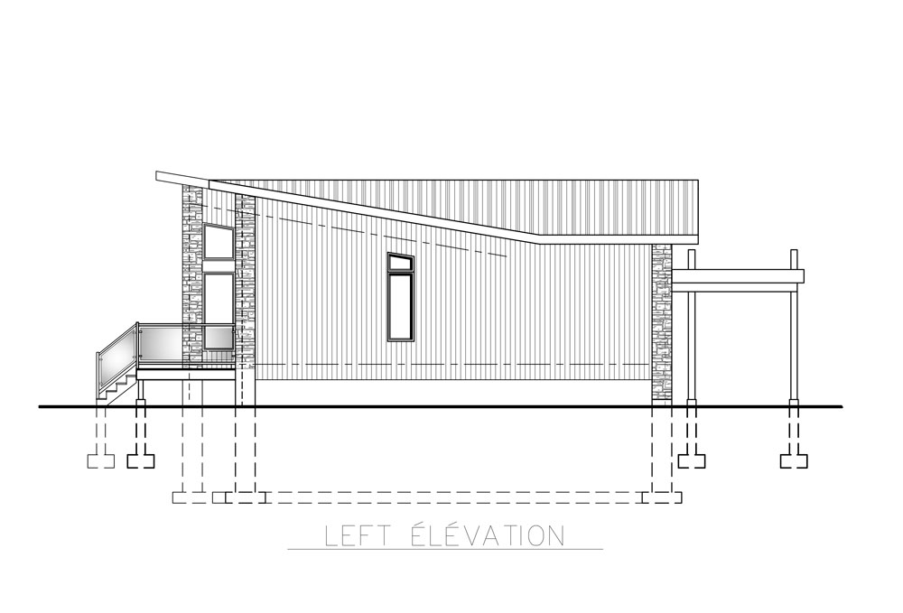Home Plan Left Elevation of this 2-Bedroom,1092 Sq Ft Plan -158-1260