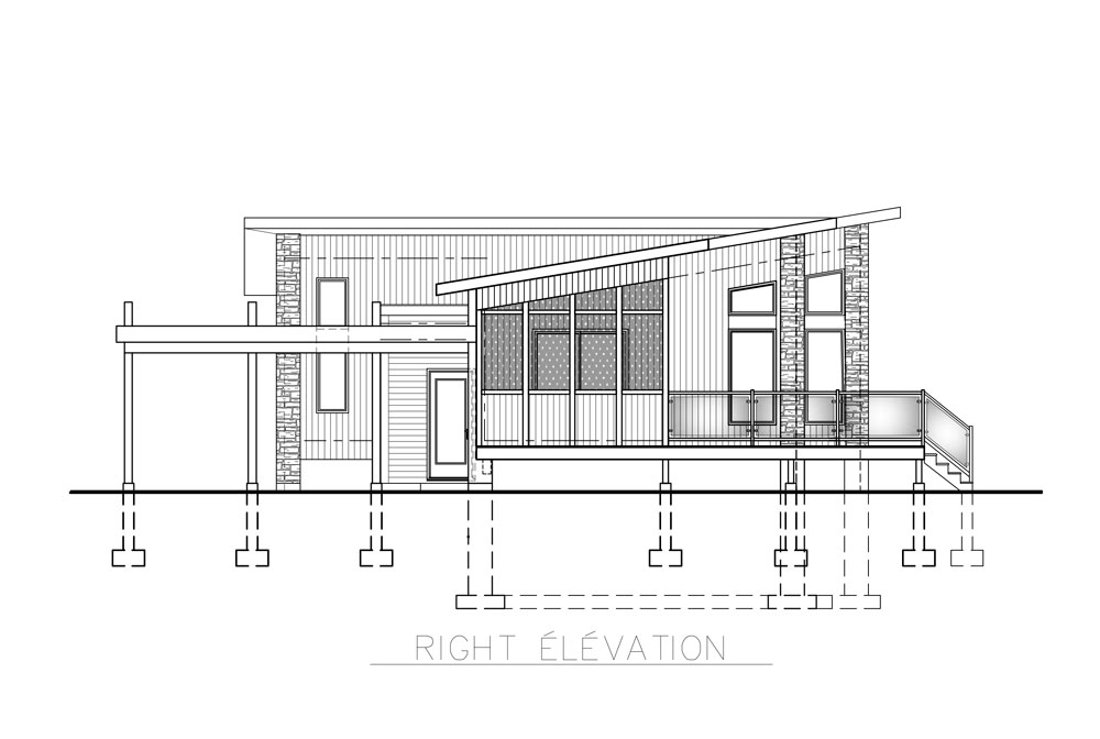 Home Plan Right Elevation of this 2-Bedroom,1092 Sq Ft Plan -158-1260