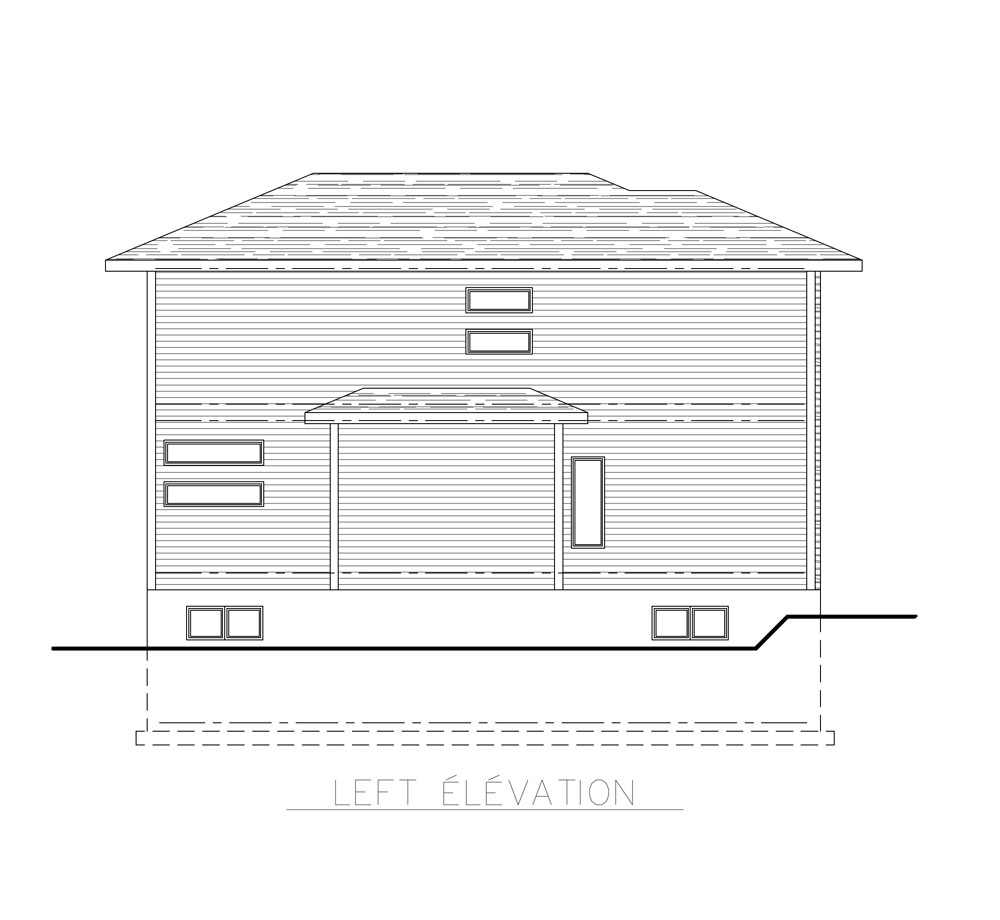 Home Plan Left Elevation of this 3-Bedroom,1891 Sq Ft Plan -158-1261