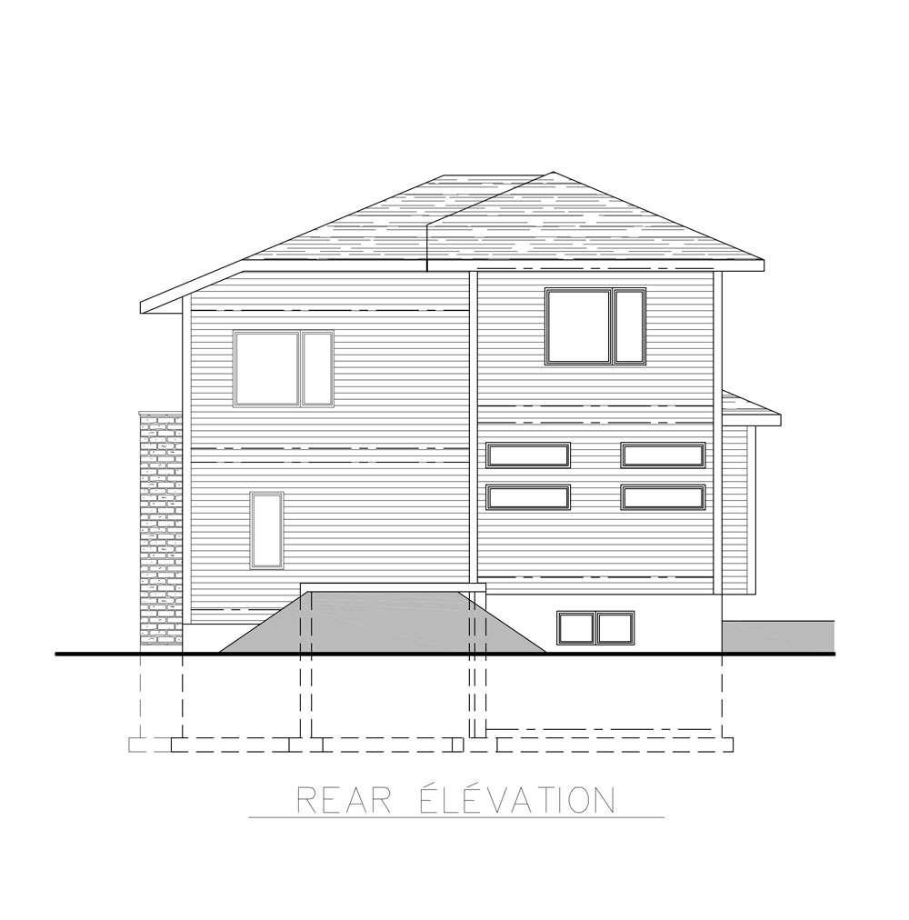 Home Plan Rear Elevation of this 3-Bedroom,1891 Sq Ft Plan -158-1261