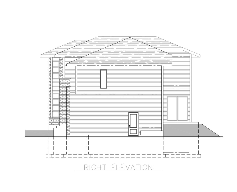 Home Plan Right Elevation of this 3-Bedroom,1891 Sq Ft Plan -158-1261