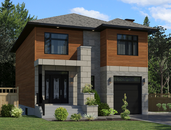 Front elevation of Contemporary home (ThePlanCollection: House Plan #158-1262)