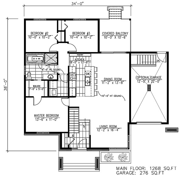 Floor Plan First Story of Contemporary Plan #158-1263
