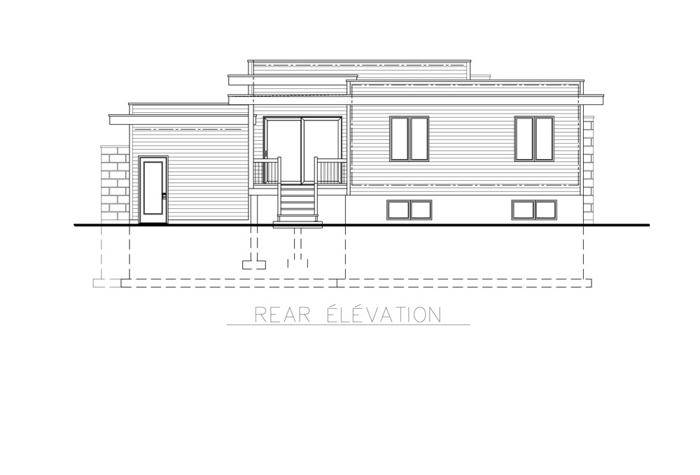 Home Plan Rear Elevation of this 3-Bedroom,1268 Sq Ft Plan -158-1263