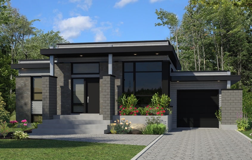 Contemporary home plan (ThePlanCollection: House Plan #158-1263)