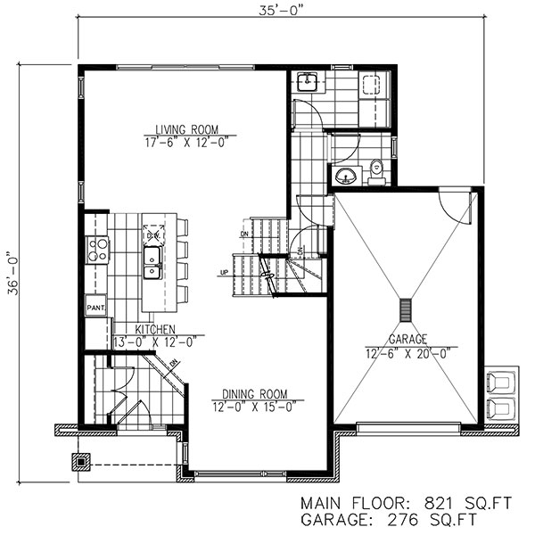 Floor Plan First Story of Contemporary Plan #158-1266