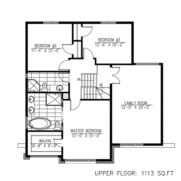 Floor Plan Second Story of Contemporary Plan #158-1266