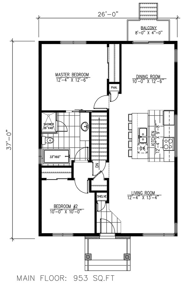 Floor Plan First Story of Contemporary Plan #158-1267