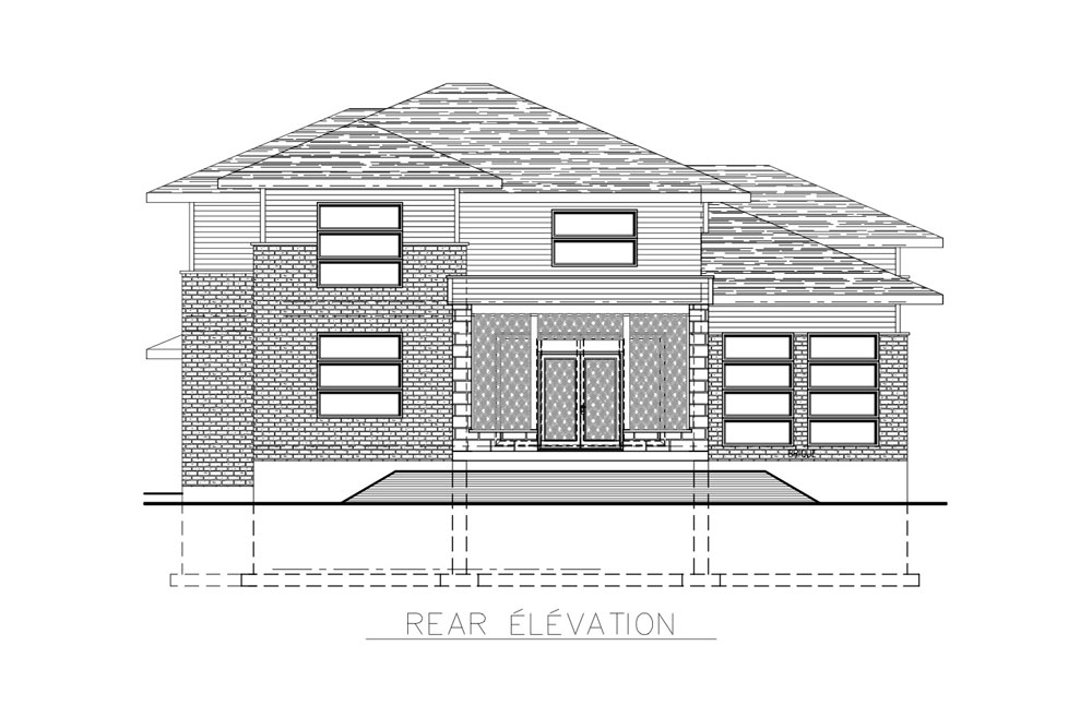 Home Plan Rear Elevation of this 3-Bedroom,2599 Sq Ft Plan -158-1268