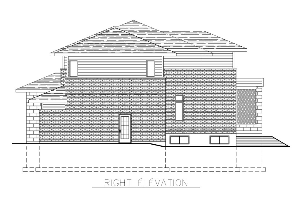 Home Plan Right Elevation of this 3-Bedroom,2599 Sq Ft Plan -158-1268