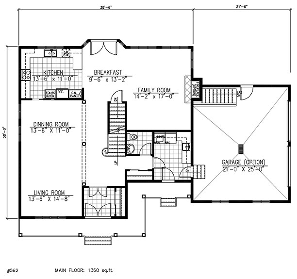 Floor Plan First Story of Country Plan #158-1270