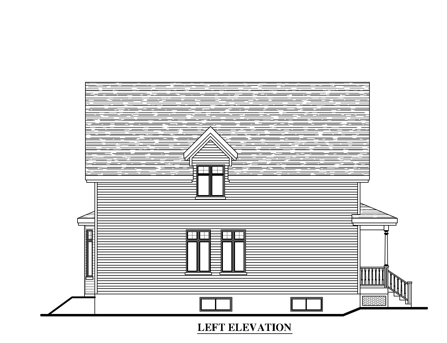 Home Plan Left Elevation of this 4-Bedroom,2707 Sq Ft Plan -158-1270