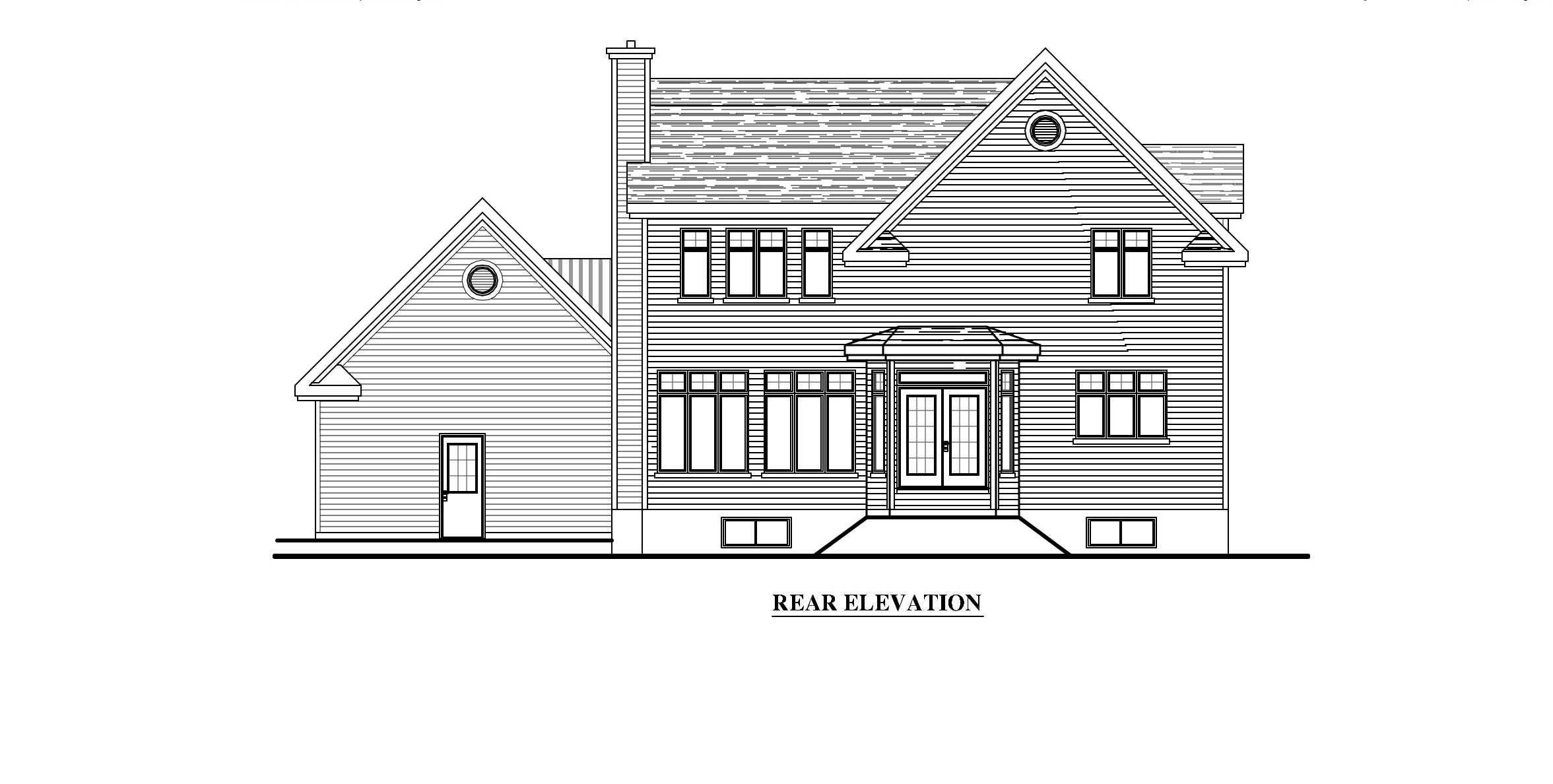 Home Plan Rear Elevation of this 4-Bedroom,2707 Sq Ft Plan -158-1270