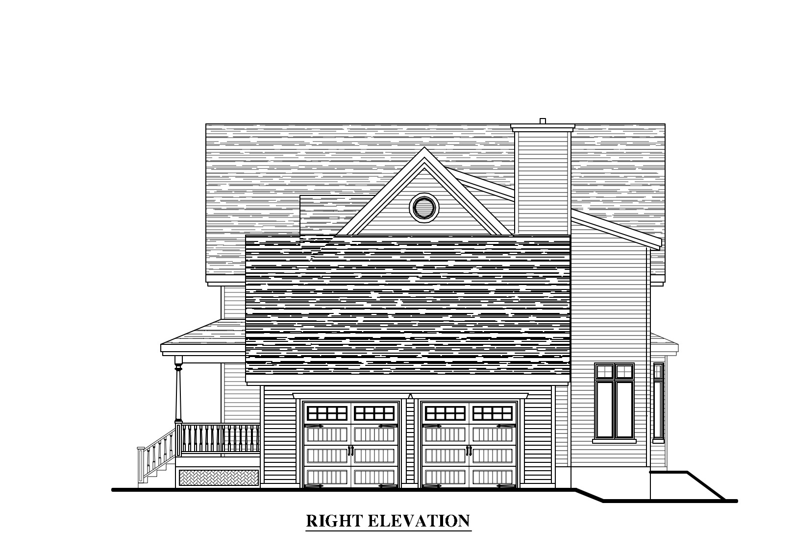 Home Plan Right Elevation of this 4-Bedroom,2707 Sq Ft Plan -158-1270