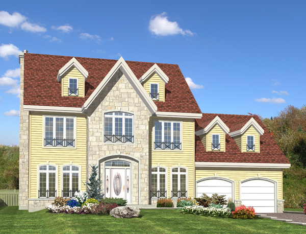 Front elevation of Cape Cod home (ThePlanCollection: House Plan #158-1271)