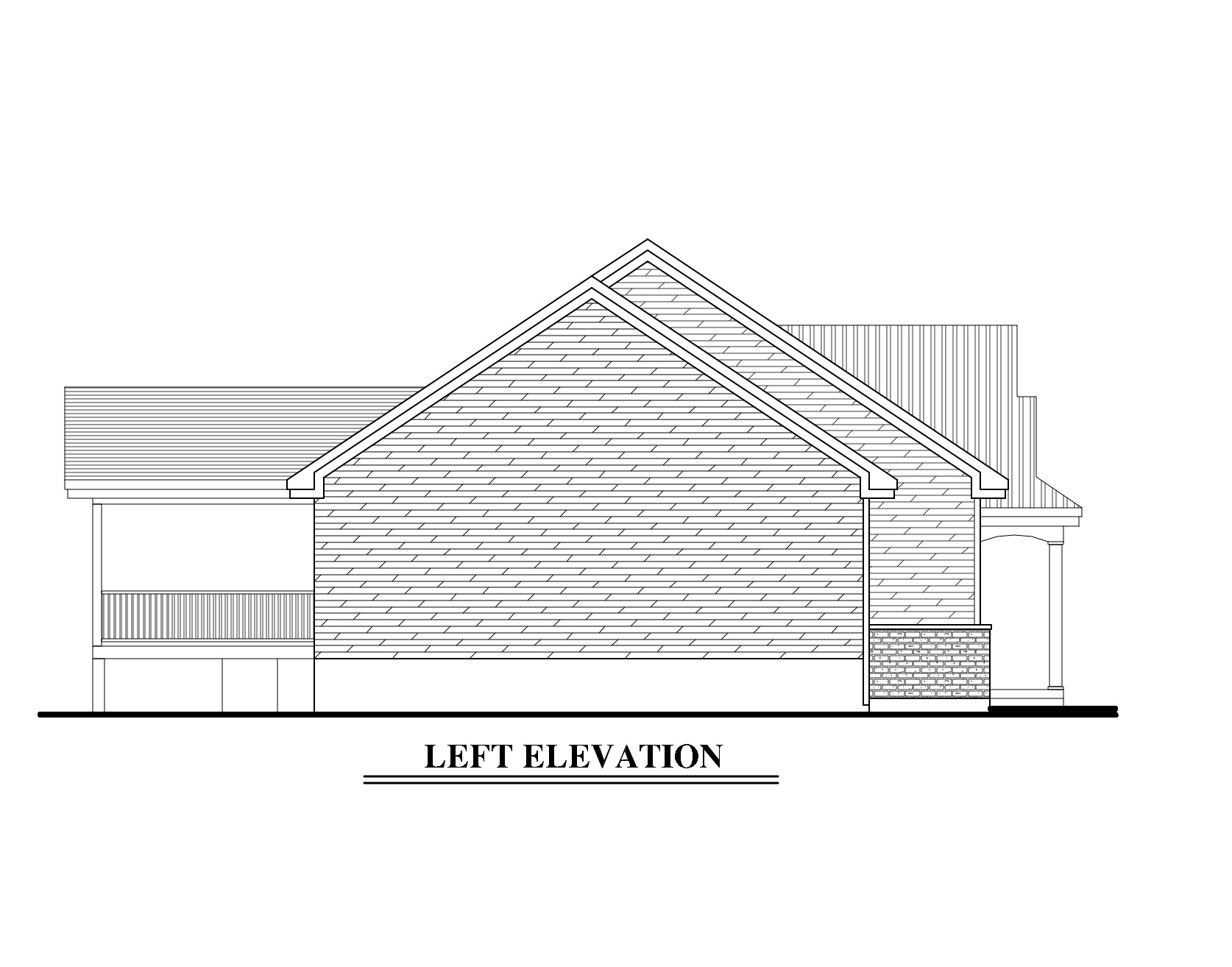 Home Plan Left Elevation of this 2-Bedroom,1170 Sq Ft Plan -158-1272
