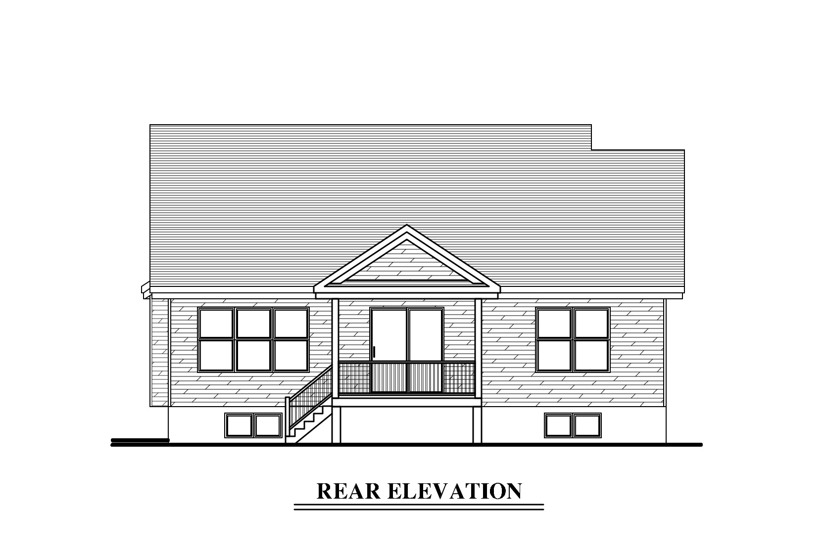 Home Plan Rear Elevation of this 2-Bedroom,1170 Sq Ft Plan -158-1272