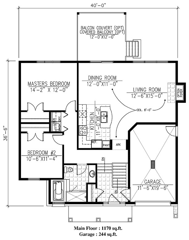 Floor Plan First Story of Traditional Plan #158-1272
