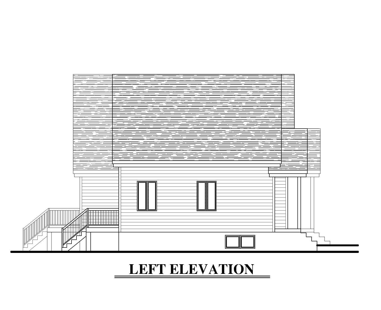 Home Plan Left Elevation of this 5-Bedroom,2130 Sq Ft Plan -158-1273
