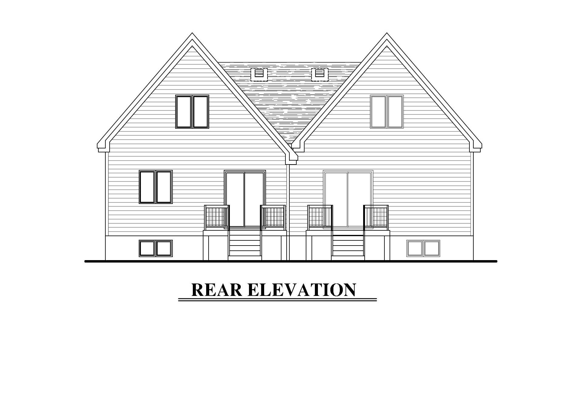 Home Plan Rear Elevation of this 5-Bedroom,2130 Sq Ft Plan -158-1273