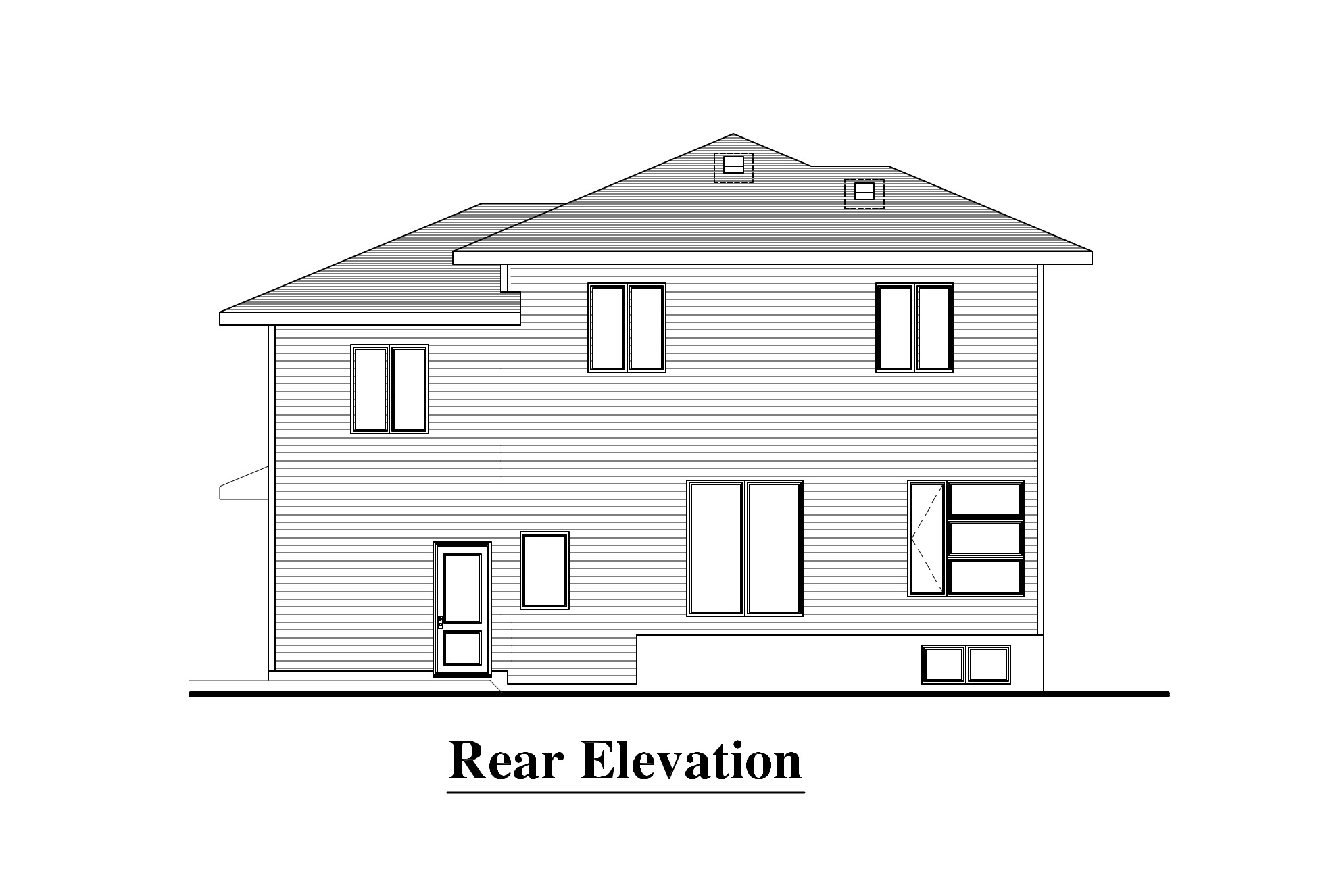 Home Plan Rear Elevation of this 3-Bedroom,1548 Sq Ft Plan -158-1274