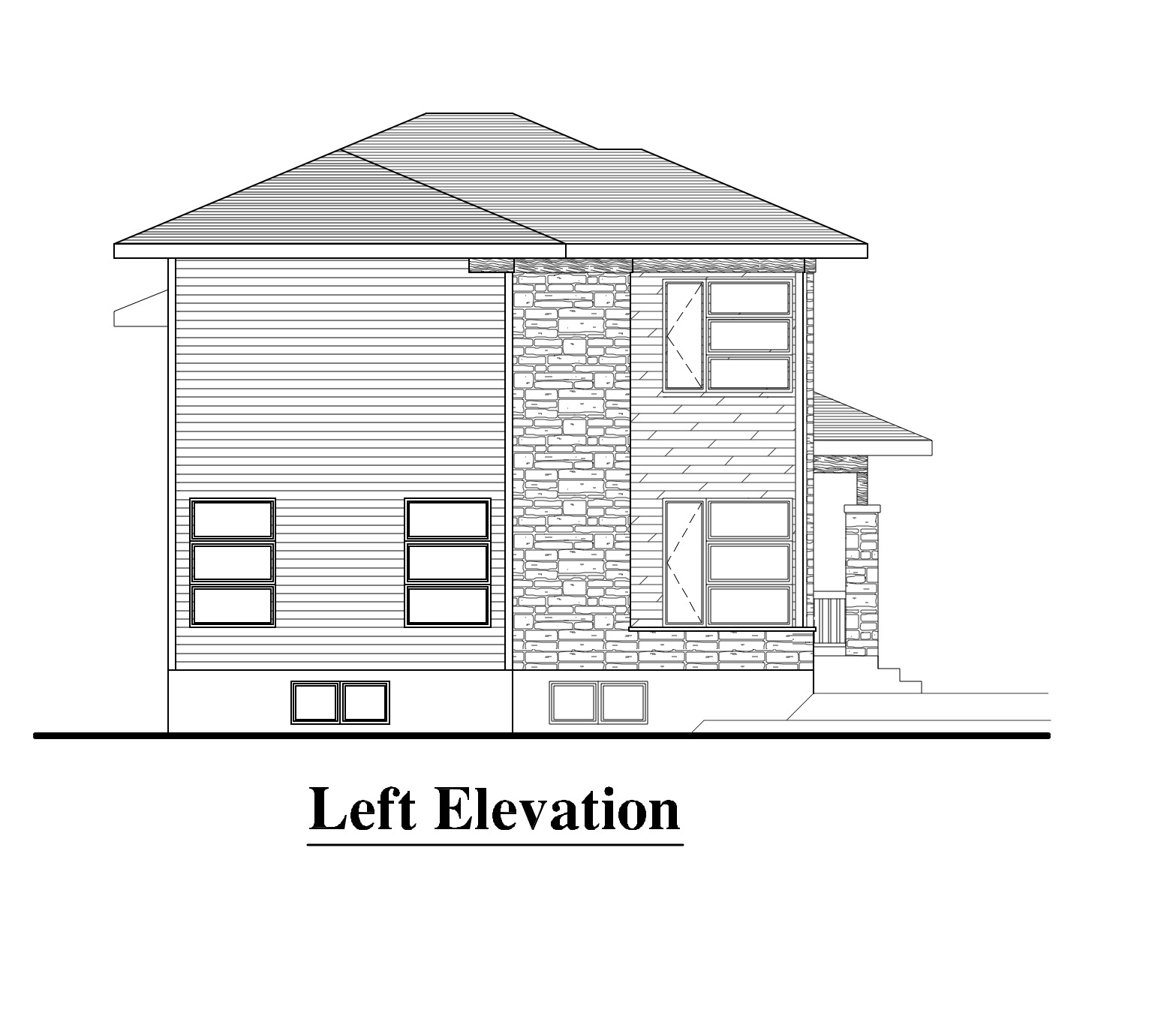 Home Plan Left Elevation of this 3-Bedroom,1548 Sq Ft Plan -158-1274