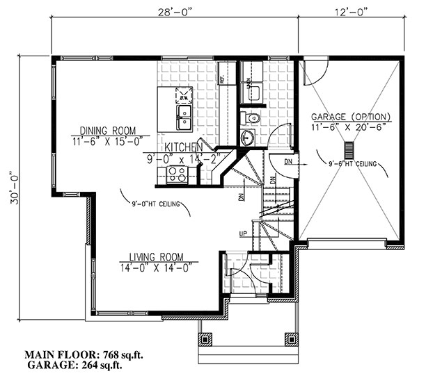 Floor Plan First Story of Contemporary Plan #158-1274