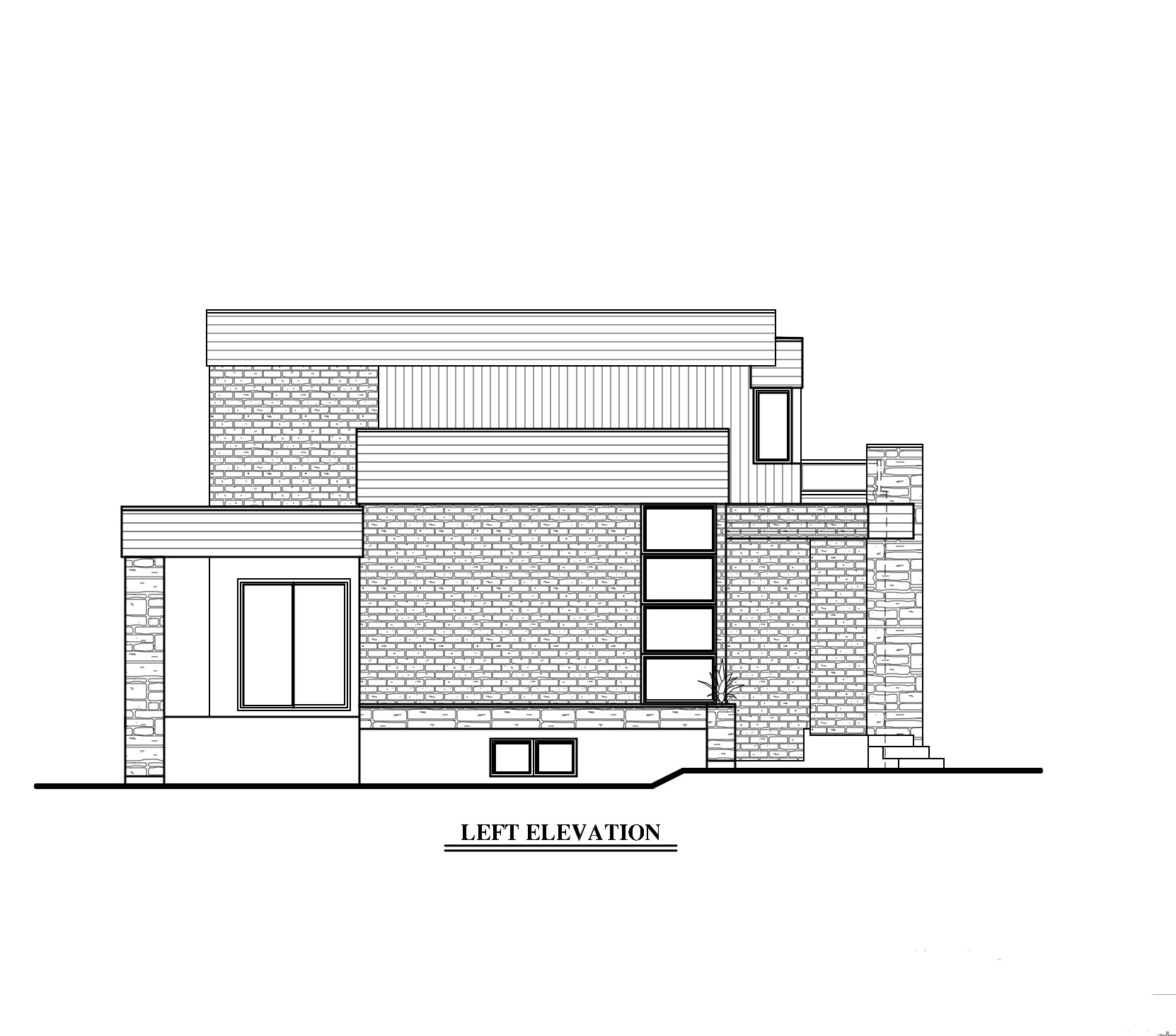 Home Plan Left Elevation of this 3-Bedroom,1850 Sq Ft Plan -158-1275