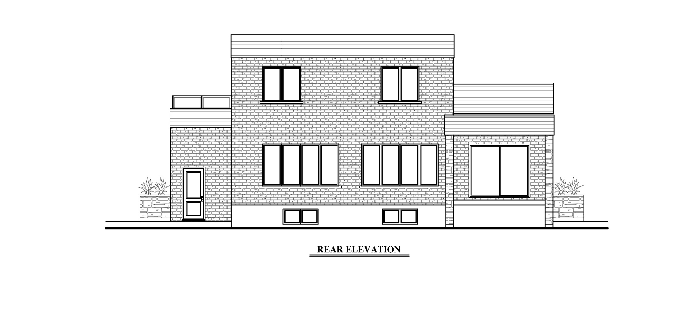 Home Plan Rear Elevation of this 3-Bedroom,1850 Sq Ft Plan -158-1275
