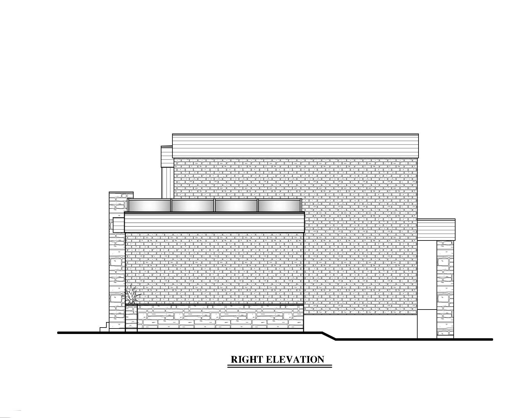 Home Plan Right Elevation of this 3-Bedroom,1850 Sq Ft Plan -158-1275