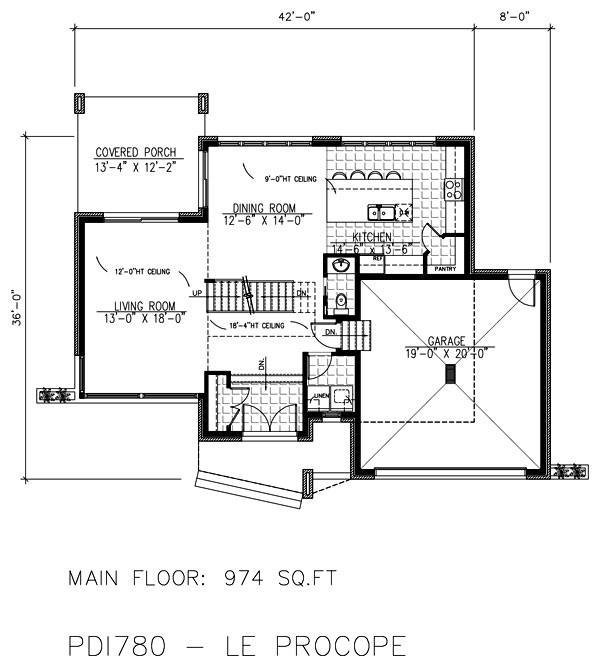 Floor Plan First Story of Contemporary Plan #158-1275