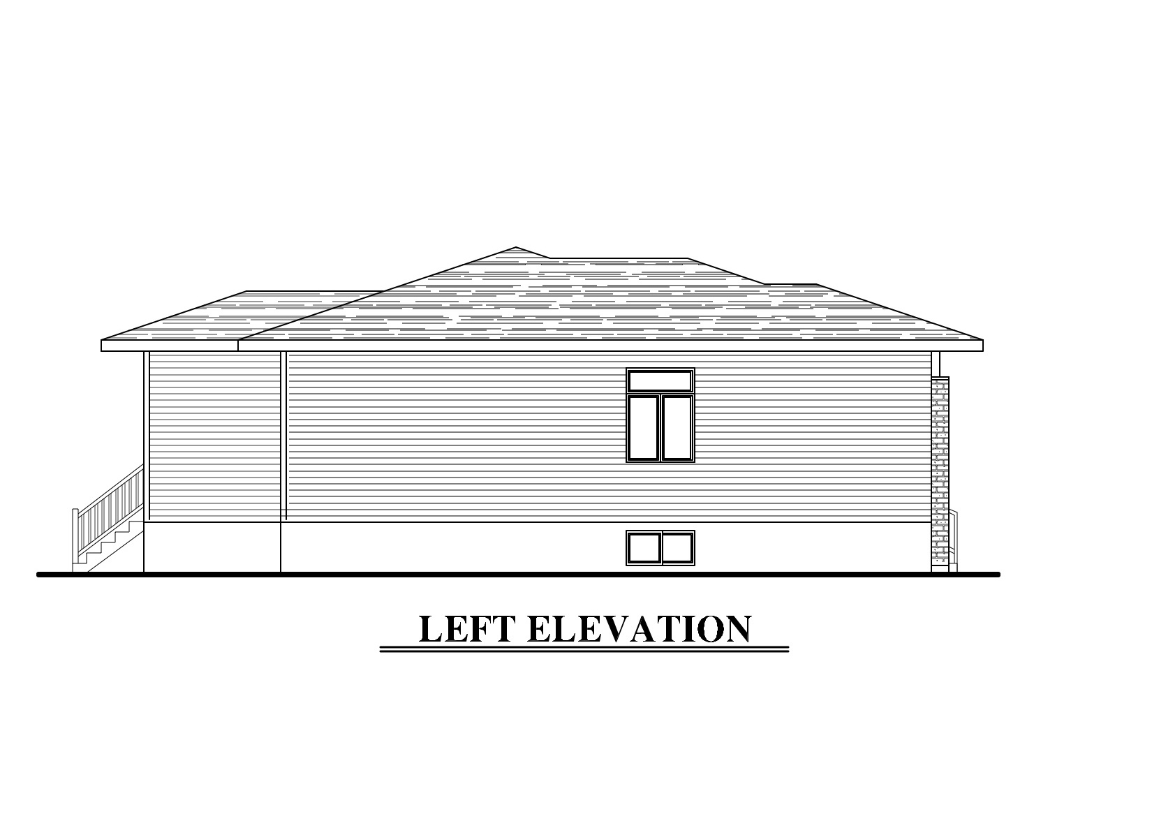 Home Plan Left Elevation of this 3-Bedroom,1438 Sq Ft Plan -158-1276